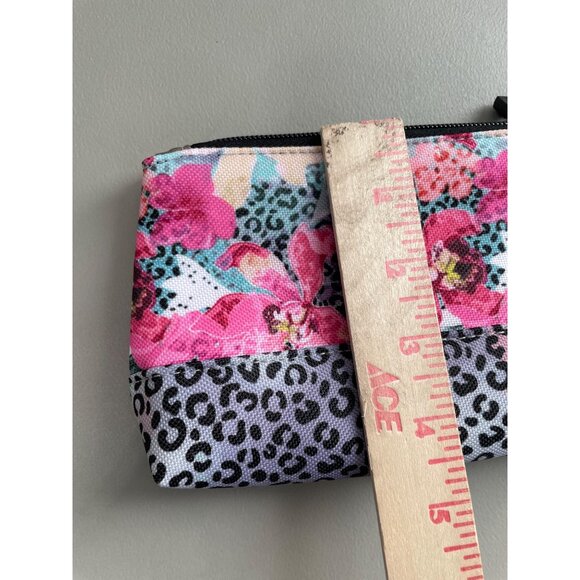 Glove It Orchid Cheetah Wristlet OS Pink Gray Floral Animal Print Pouch Chic NEW - Picture 7 of 8